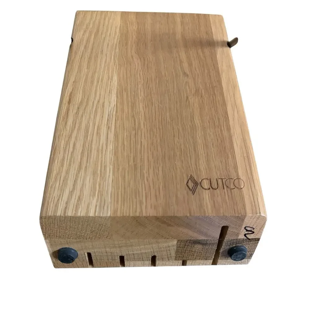 Cutco‎ 1746 Space Saver Knife Block 5 Slot Oak Wood Made in USA